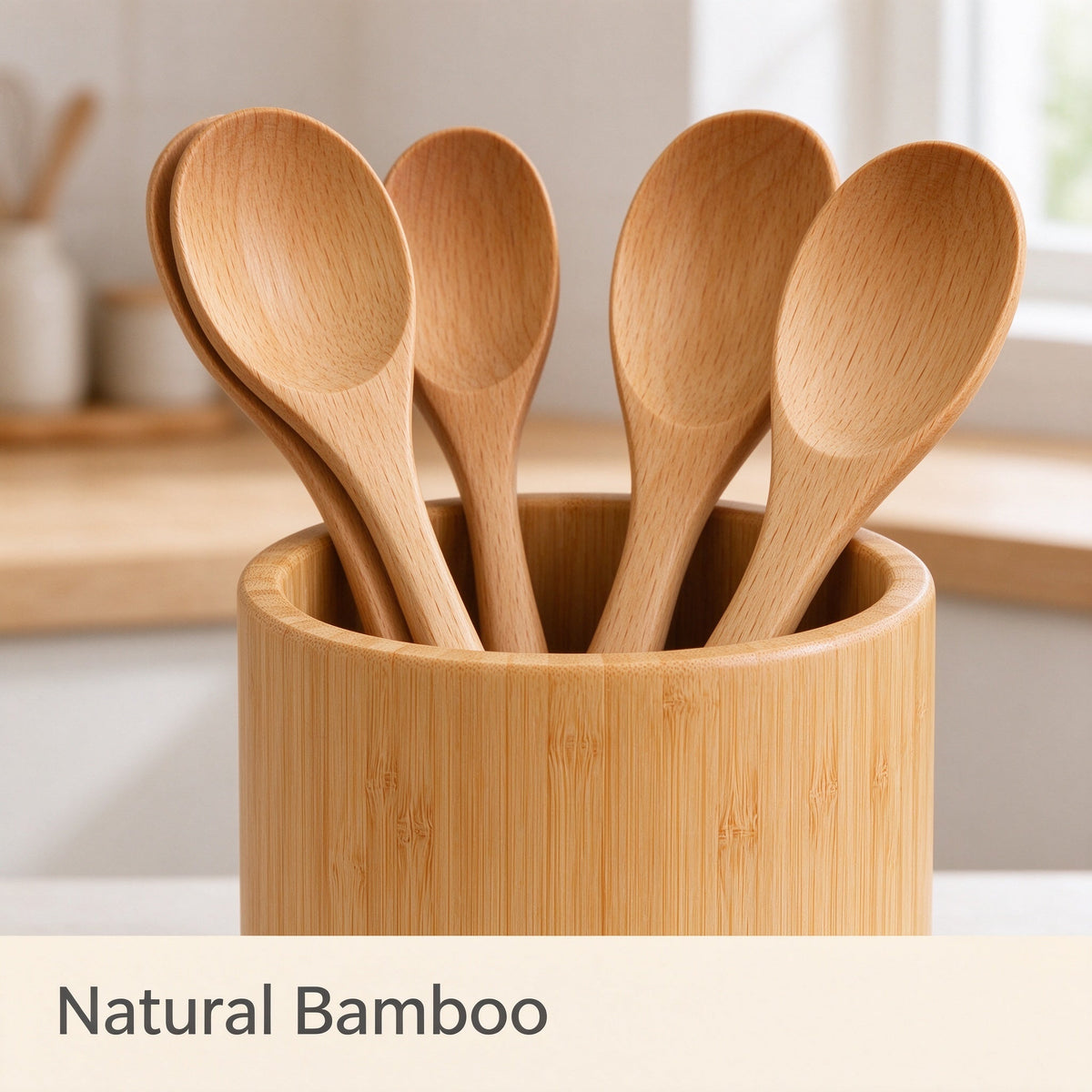 Ymerova® Bamboo Utensil Caddy