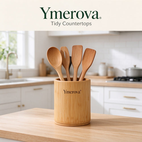 Ymerova® Bamboo Utensil Caddy